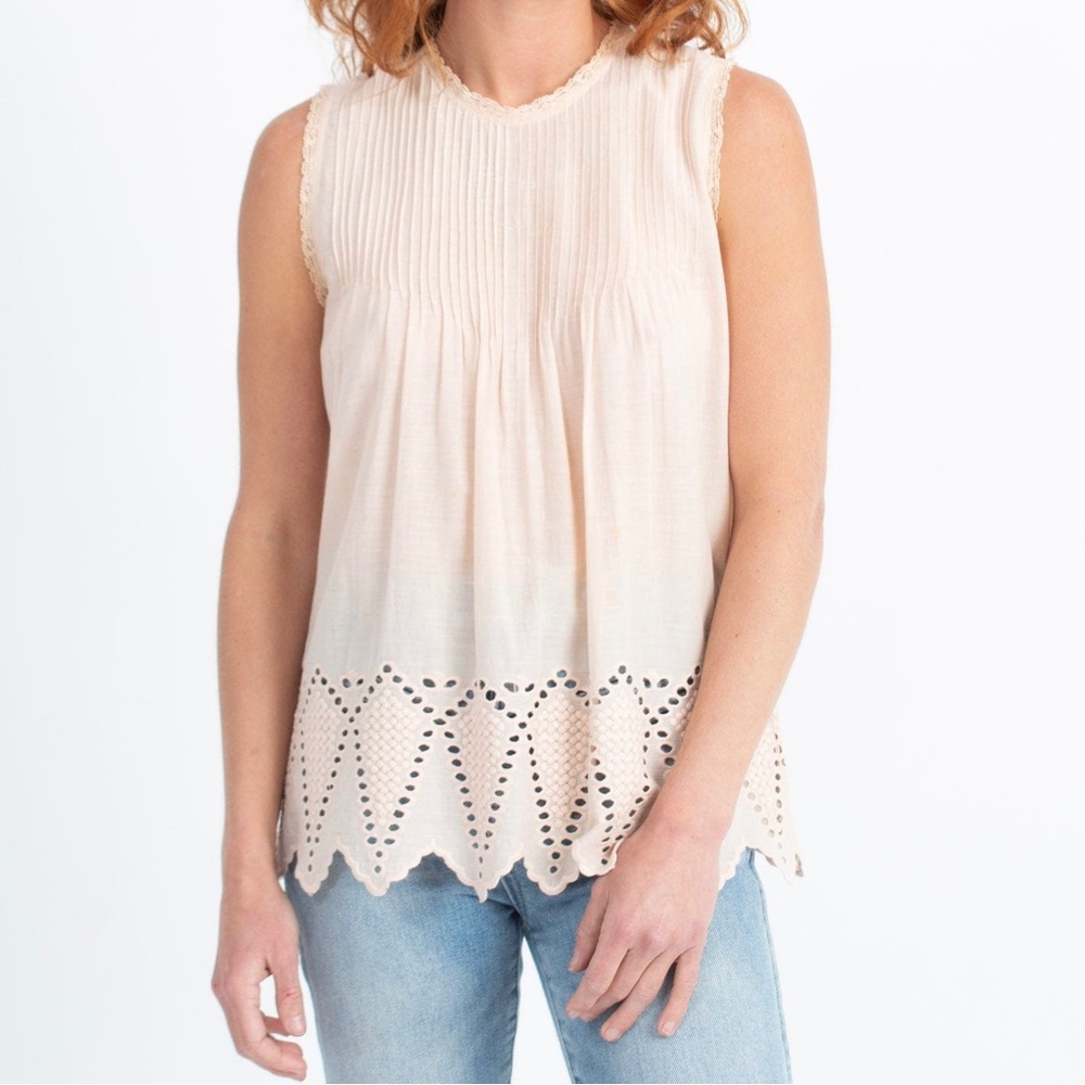 Ulla Johnson Eyelet Sleeveless Blouse